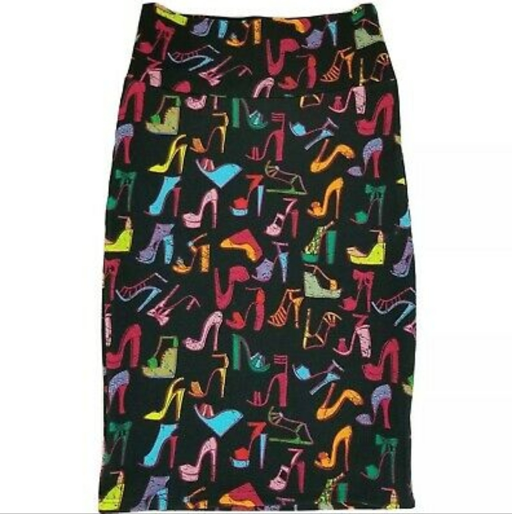 LuLaRoe Cassie Funky Heels Pencil Skirt